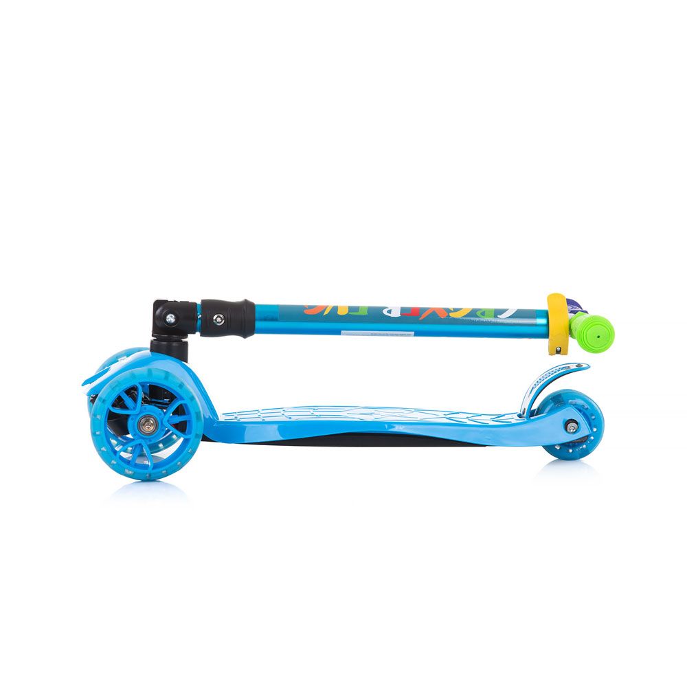 Trotineta cu 3 roti pentru baieti peste 3 ani Chipolino Croxer Evo albastru cu luminite - poza 2