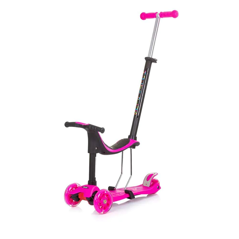 Trotineta cu 3 roti, pentru fete, peste 3 ani, Chipolino Multi Plus Roz - poza 1