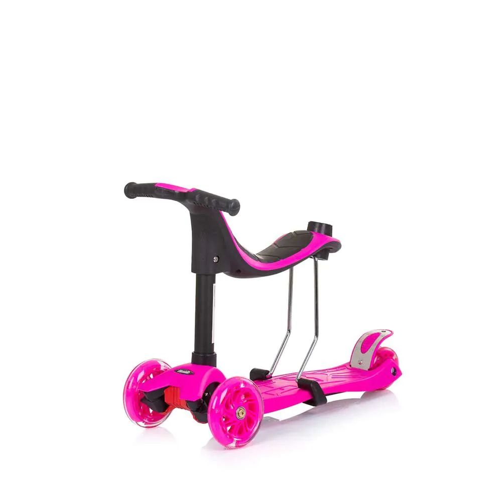 Trotineta cu 3 roti, pentru fete, peste 3 ani, Chipolino Multi Plus Roz - poza 3