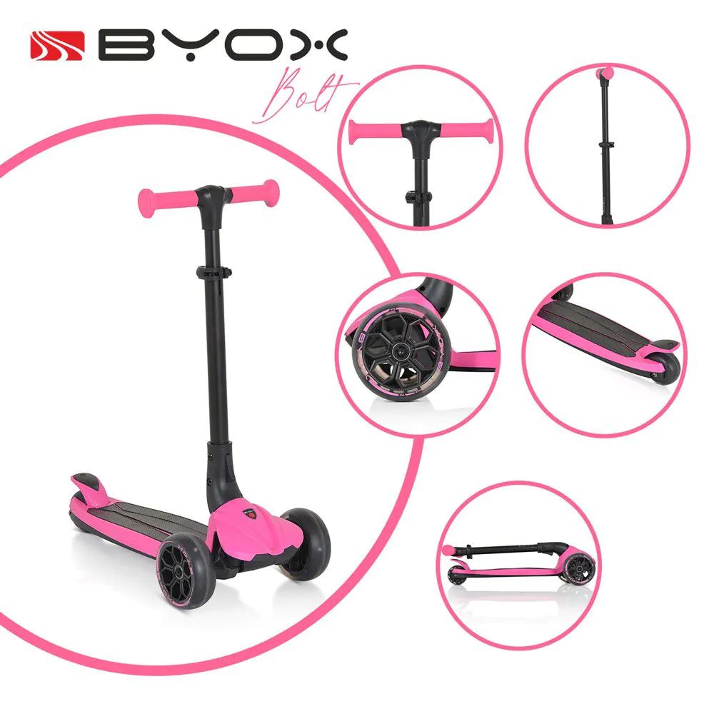 Trotineta cu 3 roti pentru fetite Byox Bolt Pink - poza 2