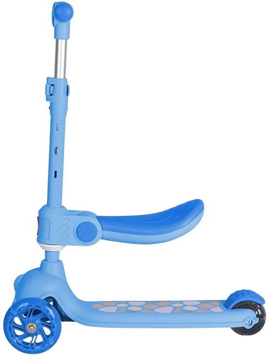 Trotineta cu 3 roti, sezut si anvelope cu lumini Lorelli Jester Plus Albastra - poza 2