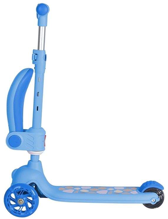 Trotineta cu 3 roti, sezut si anvelope cu lumini Lorelli Jester Plus Albastra - poza 3