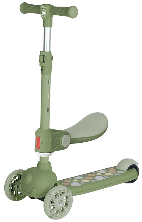 Trotineta cu 3 roti, sezut si anvelope cu lumini Lorelli Jester Plus Verde - poza 1