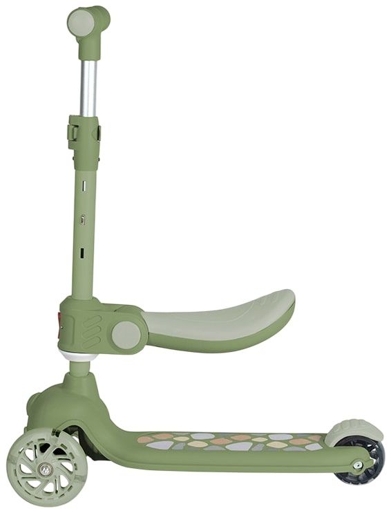 Trotineta cu 3 roti, sezut si anvelope cu lumini Lorelli Jester Plus Verde - poza 2
