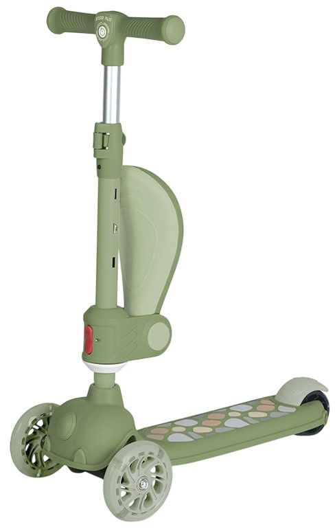 Trotineta cu 3 roti, sezut si anvelope cu lumini Lorelli Jester Plus Verde - poza 3