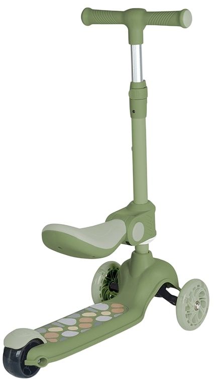 Trotineta cu 3 roti, sezut si anvelope cu lumini Lorelli Jester Plus Verde - poza 4