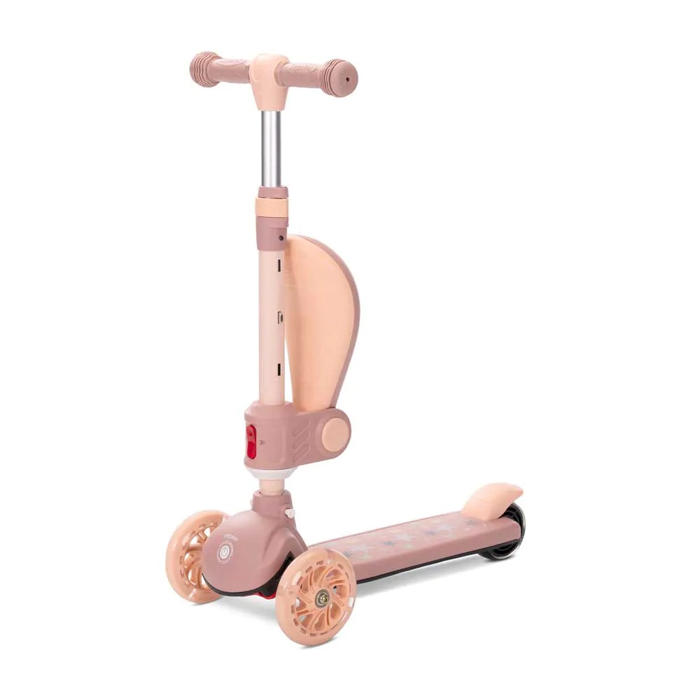 Trotineta cu 3 roti, sezut si anvelope cu lumini Lorelli Speedster Bej - poza 3