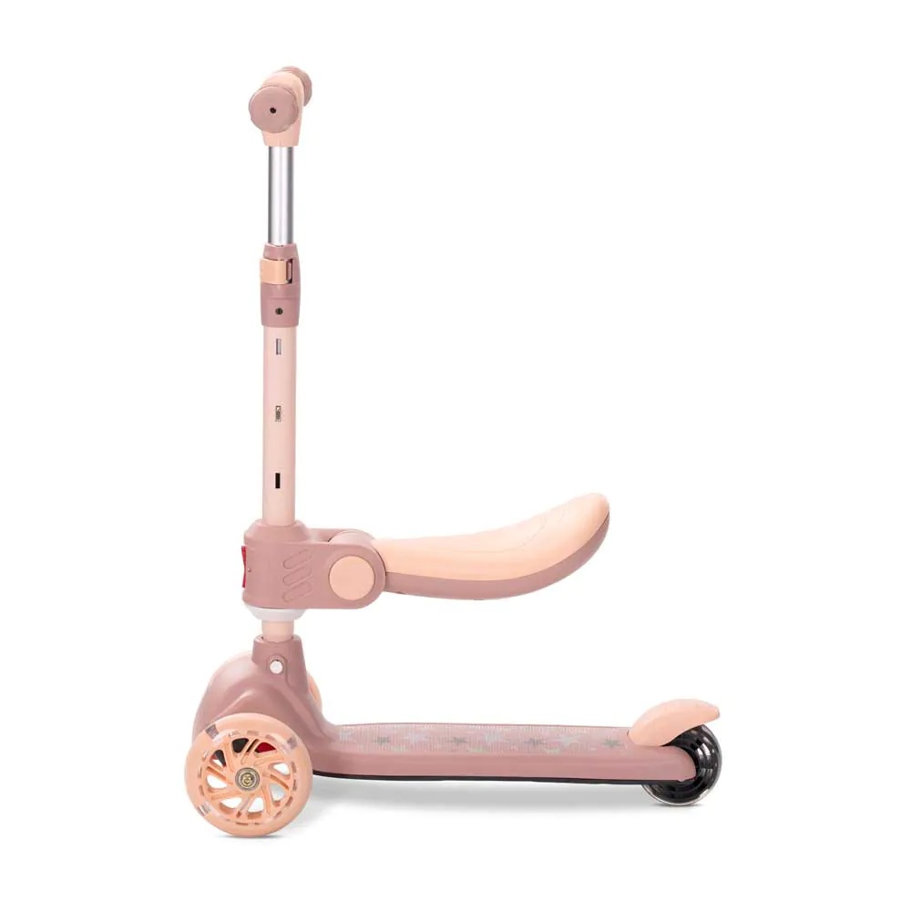 Trotineta cu 3 roti, sezut si anvelope cu lumini Lorelli Speedster Bej - poza 5