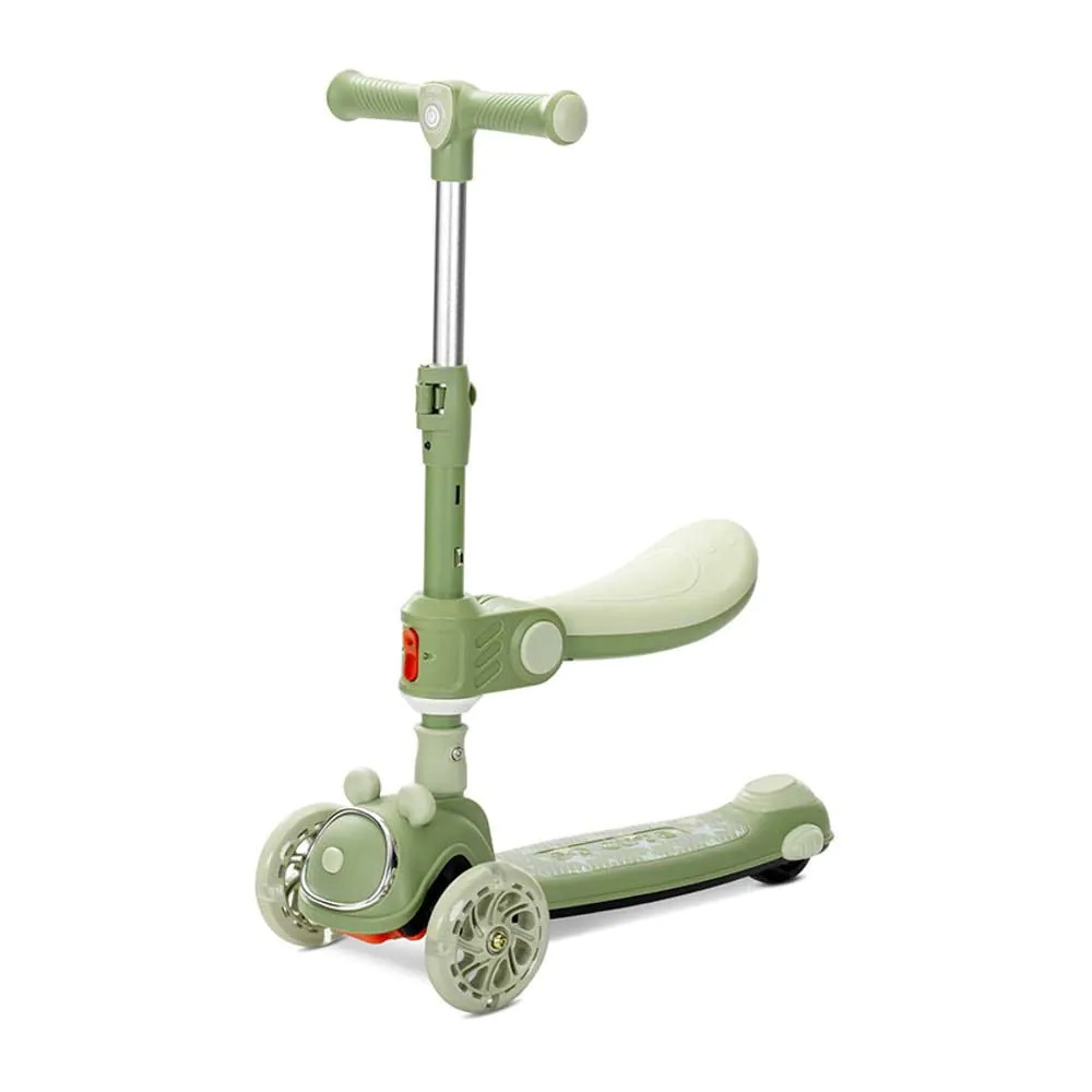 Trotineta cu 3 roti, sezut si anvelope cu lumini Lorelli Speedster Verde - poza 1
