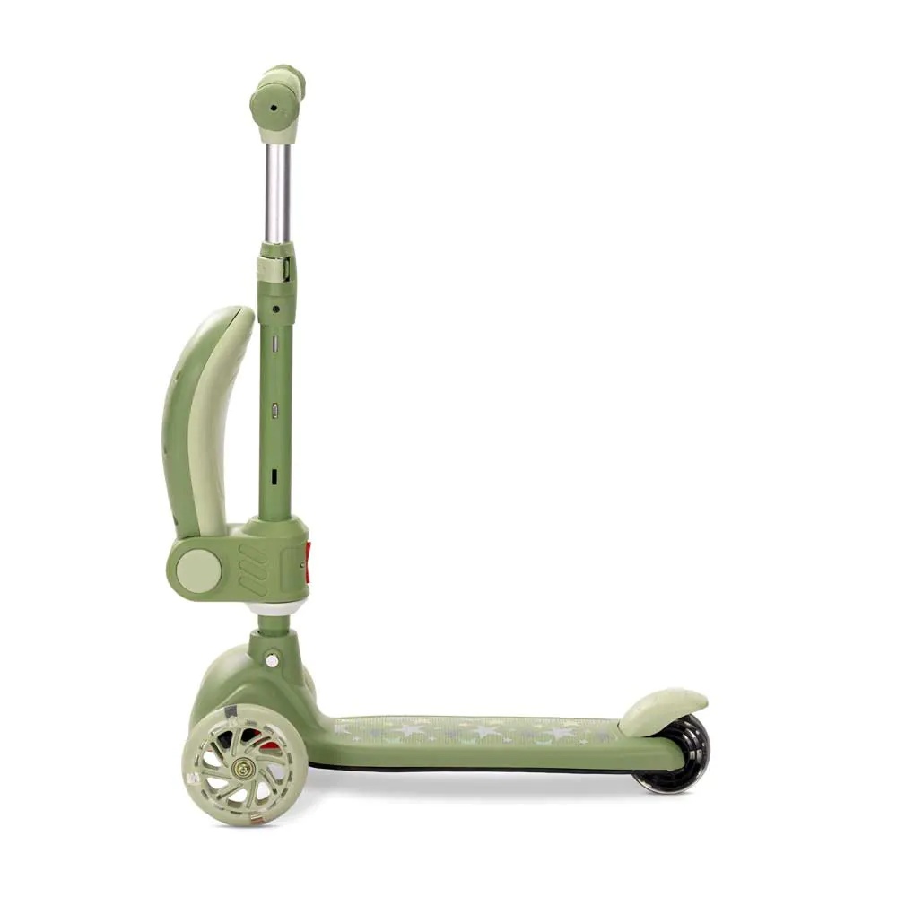 Trotineta cu 3 roti, sezut si anvelope cu lumini Lorelli Speedster Verde - poza 4