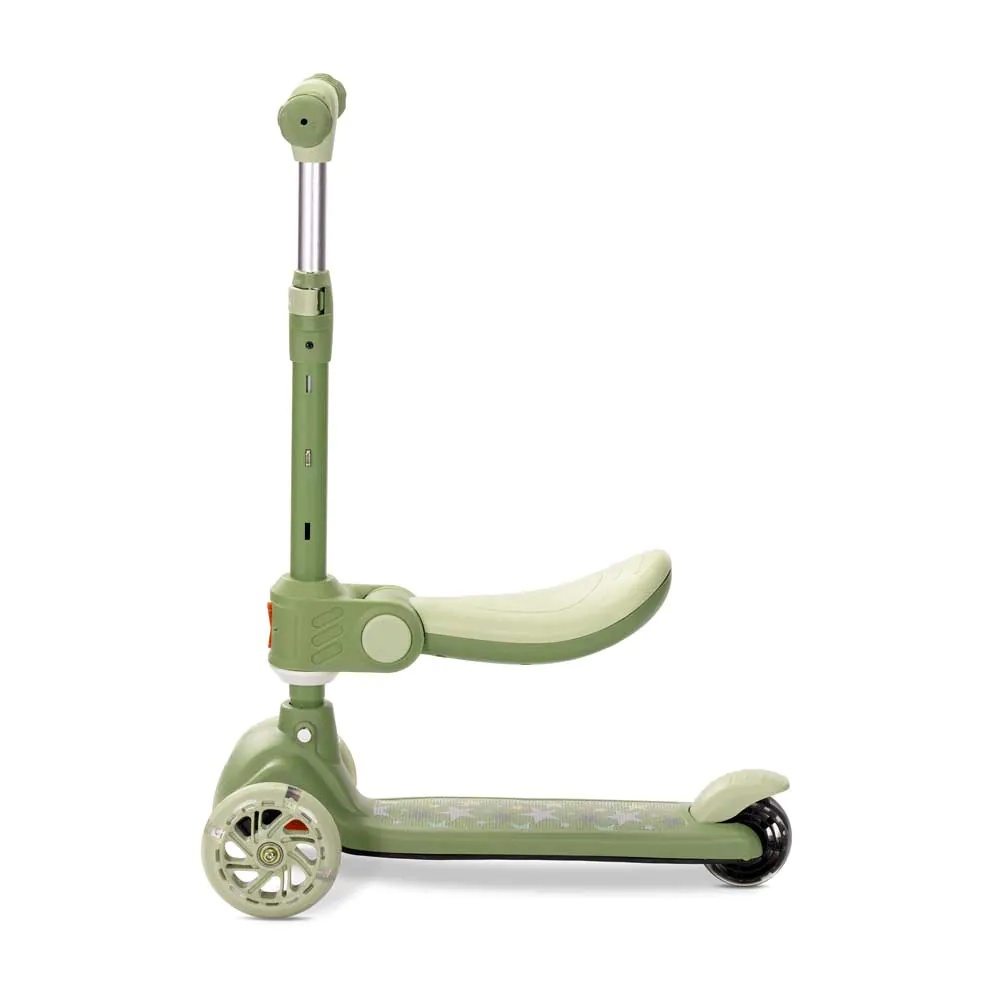 Trotineta cu 3 roti, sezut si anvelope cu lumini Lorelli Speedster Verde - poza 5