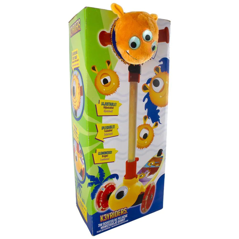 Trotineta cu 3 roti si animalut de plus K3YRIDERS Monster Eyes Sunny - poza 2