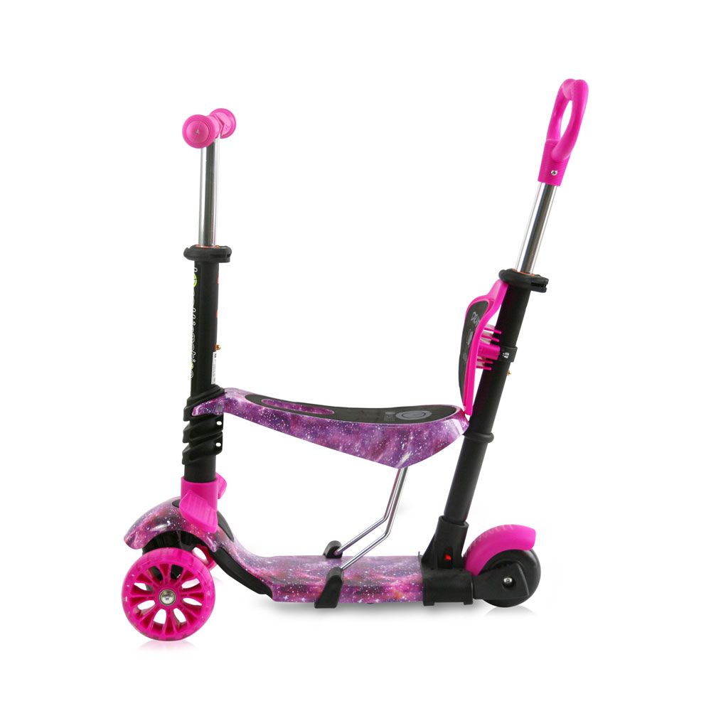 Trotineta cu 3 roti si scaun Lorelli Draxter Plus Pink Galaxy - poza 2
