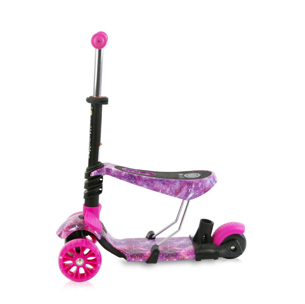 Trotineta cu 3 roti si scaun Lorelli Draxter Plus Pink Galaxy - poza 5