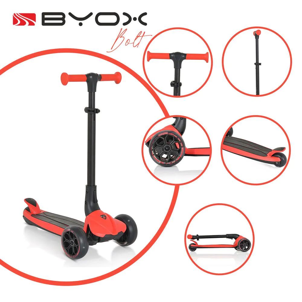 Trotineta cu 3 roti unisex Byox Bolt Red - poza 2