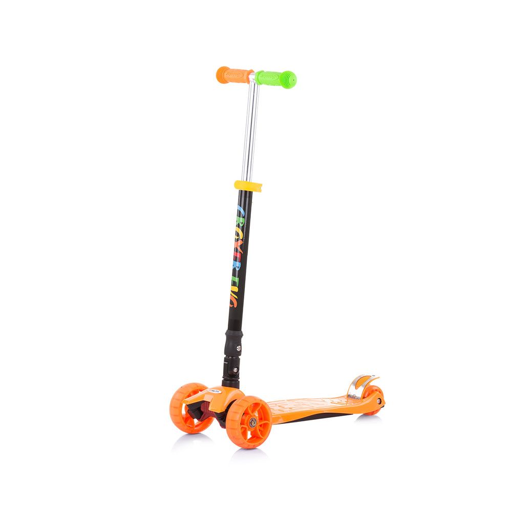 Trotineta cu 3 roti unisex peste 3 ani Chipolino Croxer Evo portocaliu cu luminite - poza 1
