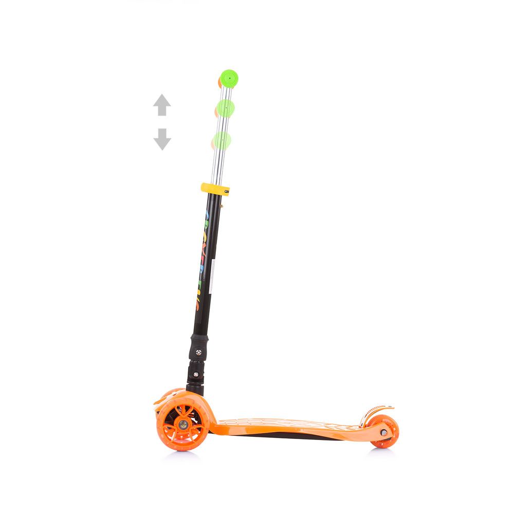 Trotineta cu 3 roti unisex peste 3 ani Chipolino Croxer Evo portocaliu cu luminite - poza 2