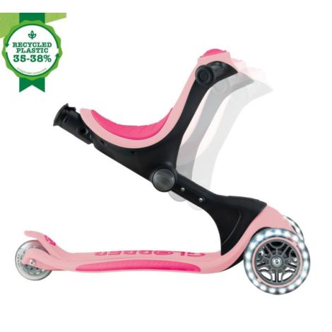 Trotineta globber go-up 4 in 1 deluxe lights, ecologic, roz pal - poza 4