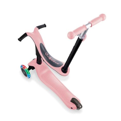 Trotineta globber go-up sporty, 3 in 1, cu lumini, culoare roz pastel - poza 1