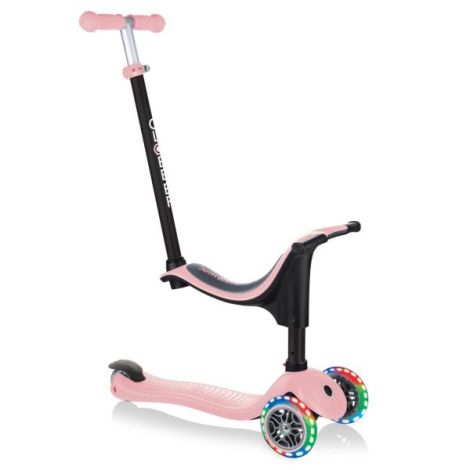 Trotineta globber go-up sporty, 3 in 1, cu lumini, culoare roz pastel - poza 2