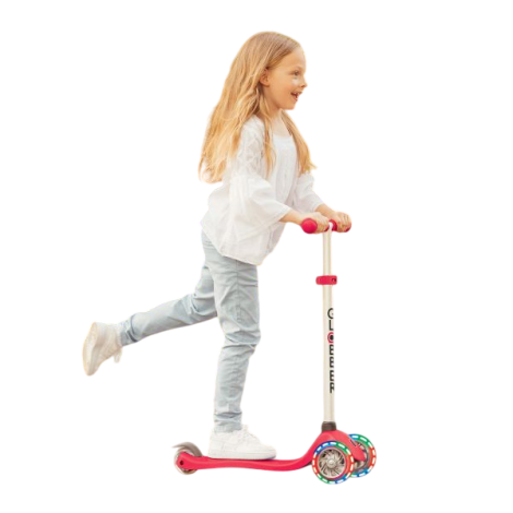 Trotineta globber primo cu lumini, pliabila , culoare roz - poza 1