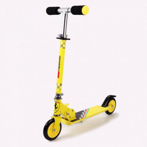 Trotineta pliabila ferrari pentru copii cu roti 120 mm, galbena - poza 2