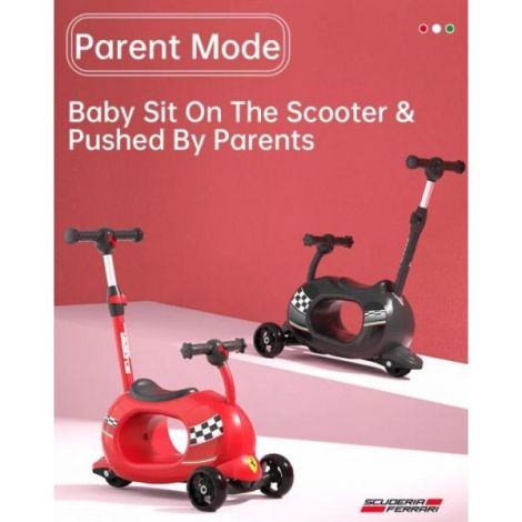 Trotineta pliabila multifonctionala ferrari 4 in 1 neagra - poza 4