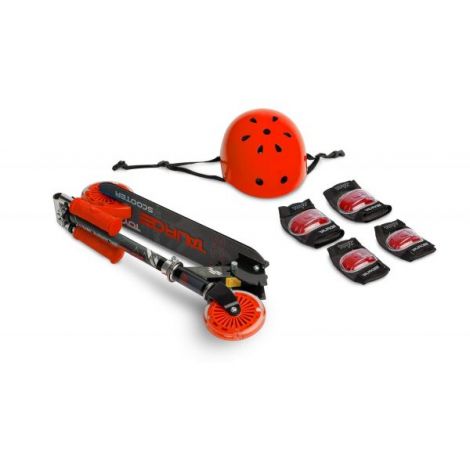 Trotineta scooter cu casca, cotiere si genunchiere Toyz TAURO Rosie - poza 3