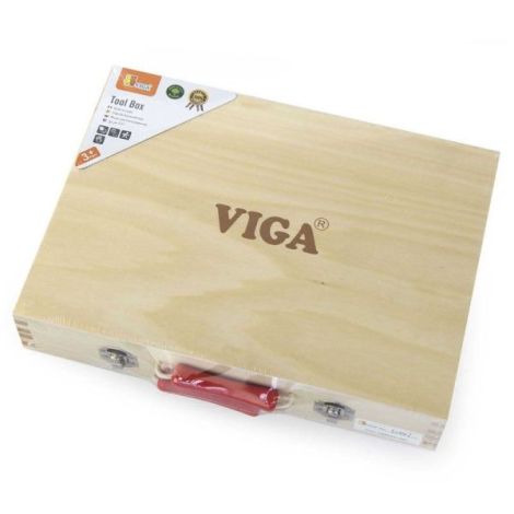 Trusa de scule din lemn, cutie si 10 piese, Viga Toys - poza 3