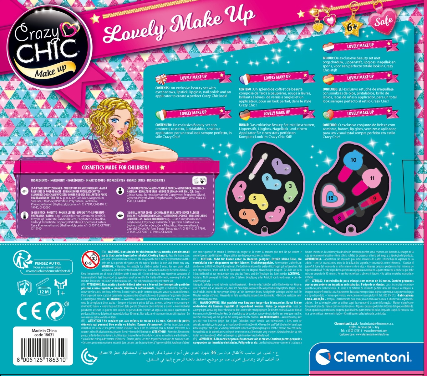 Trusa machiaj pentru copii Sirena Clementoni Crazy Chic Lovely Make Up - poza 3