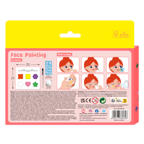 Trusa make-up pictura fata cu sabloane incluse - sase culori non-alergice - flori si fluturi - poza 2