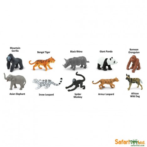Tub cu 10 figurine - Specii Terestre pe cale de disparitie - poza 2