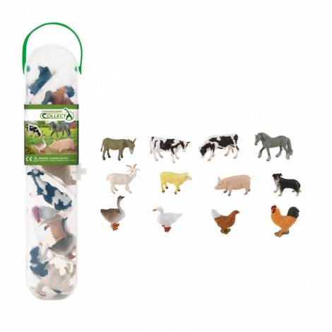 Tub cu 12 mini figurine Animale de la ferma Collecta - poza 3