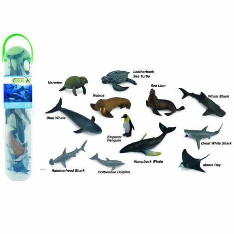 Tub cu 12 mini figurine Animale marine 1 Collecta