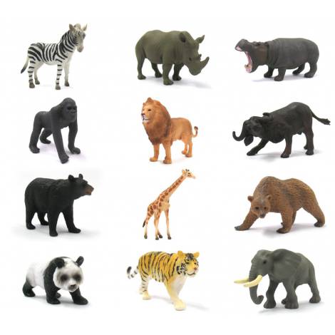 Tub cu 12 mini figurine Animale salbatice 1 Collecta - poza 1