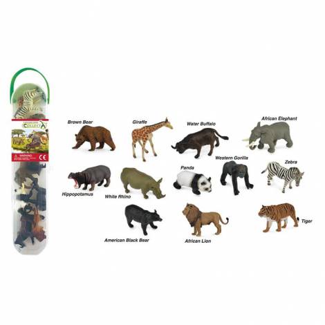 Tub cu 12 mini figurine Animale salbatice 1 Collecta - poza 2