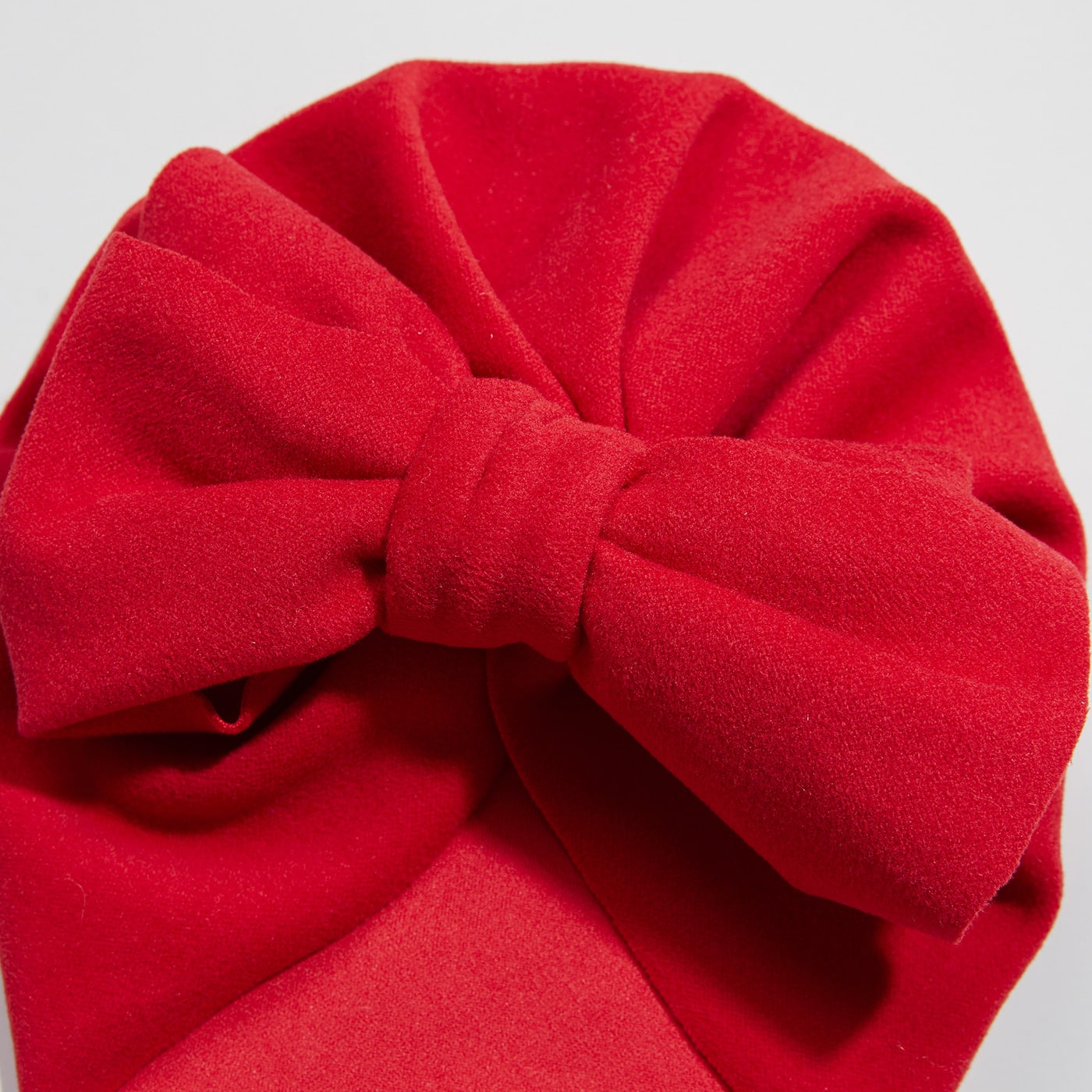 Turban Catifea Cu Fundita Rosu - 0-3 ani - poza 4