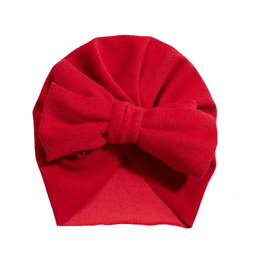 Turban Catifea Cu Fundita Rosu - 0-3 ani - poza 5