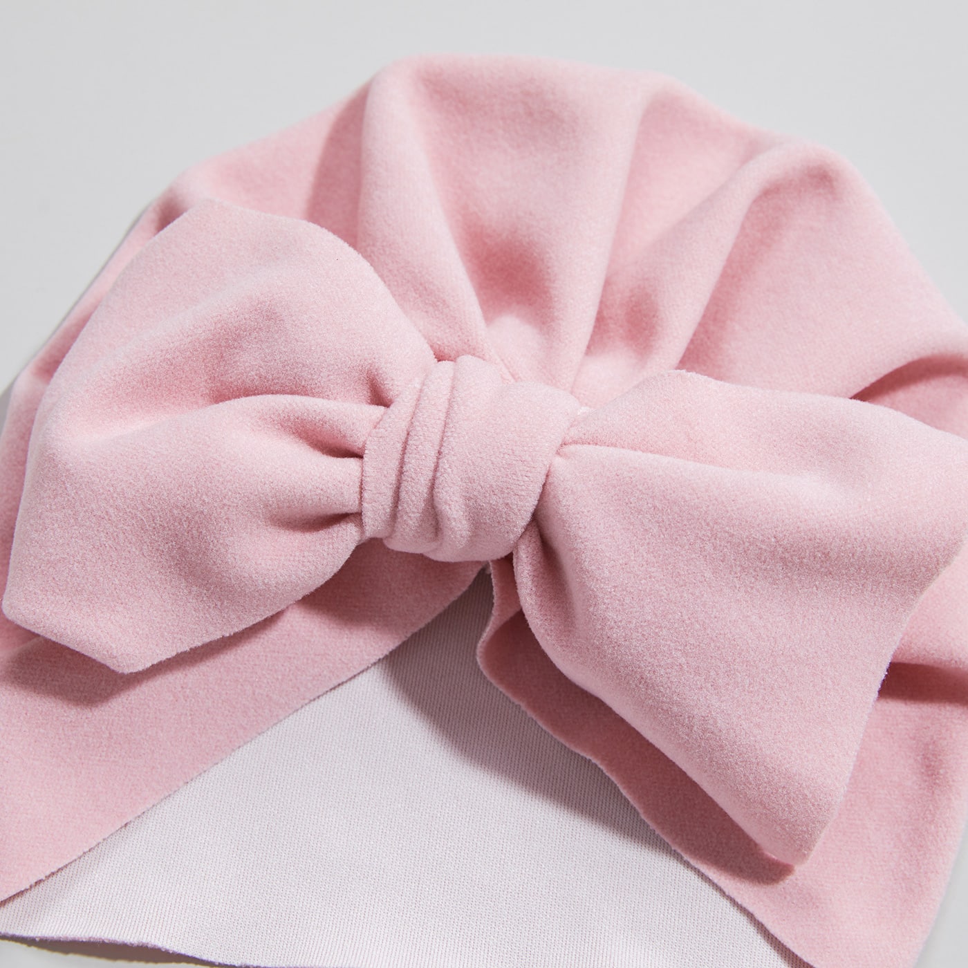 Turban Catifea Cu Fundita Roz - 0-3 ani - poza 3