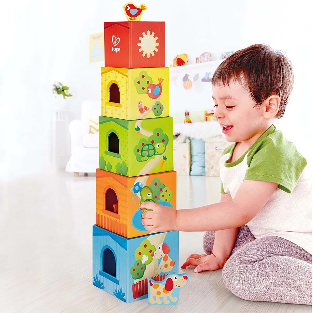 Turn de constructie cu animale Hape Friendship - poza 4