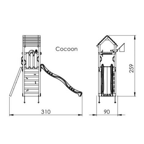 Turn de joaca mic Cocoon cu tobogan Jungle Gym - poza 2