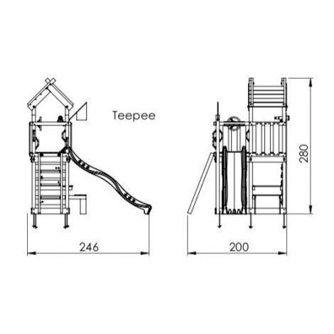 Turn de joaca mic Teepee cu tobogan Jungle Gym - poza 2