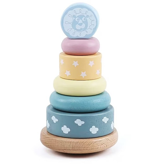 Turn de stivuire, Montessori din lemn, culori pastelate