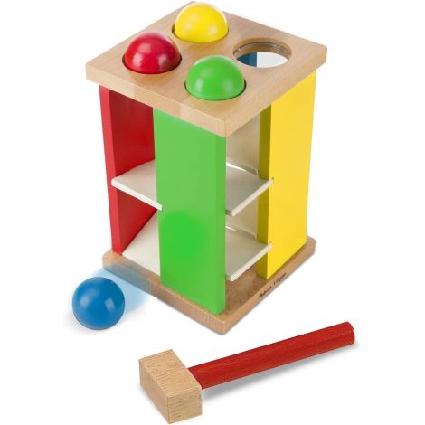 Turnul din lemn cu ciocan si bile Melissa and Doug 3559 - poza 1
