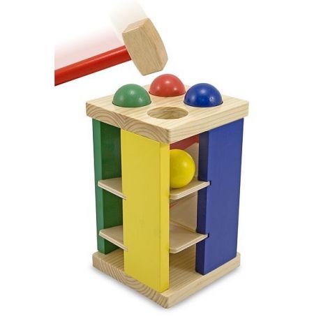 Turnul din lemn cu ciocan si bile Melissa and Doug 3559 - poza 2