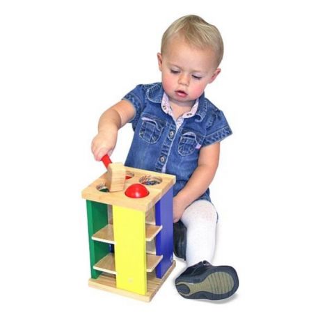 Turnul din lemn cu ciocan si bile Melissa and Doug 3559 - poza 4