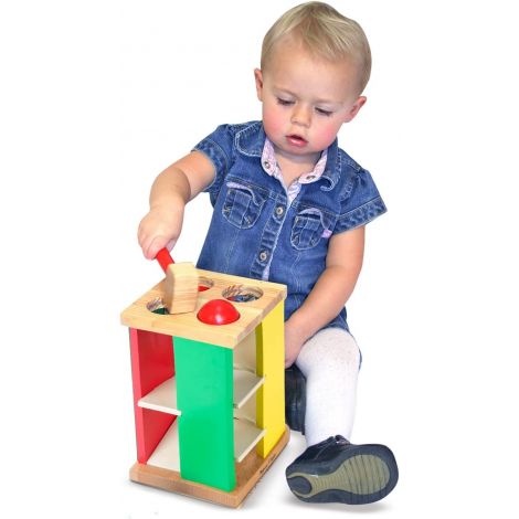 Turnul din lemn cu ciocan si bile Melissa and Doug 3559 - poza 5