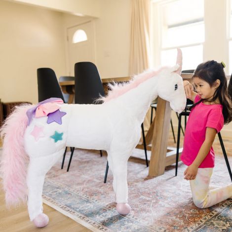 Unicorn gigant din plus, 114 cm, Melissa&Doug 8801 - poza 4