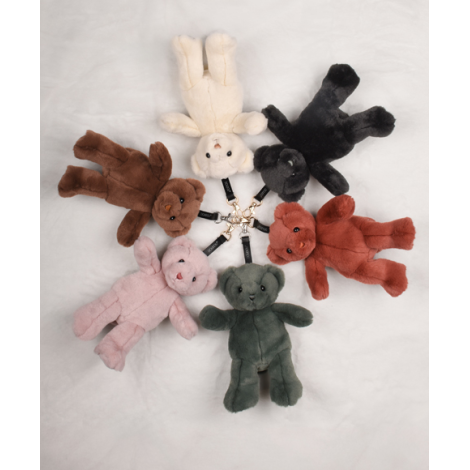 Ursulet din plus - breloc adorabil, 20 cm, Roz pudra - poza 5