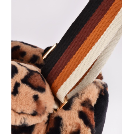 Ursulet din plus - geanta crossbody adorabila, 30 cm, imprimeu leopard - poza 3